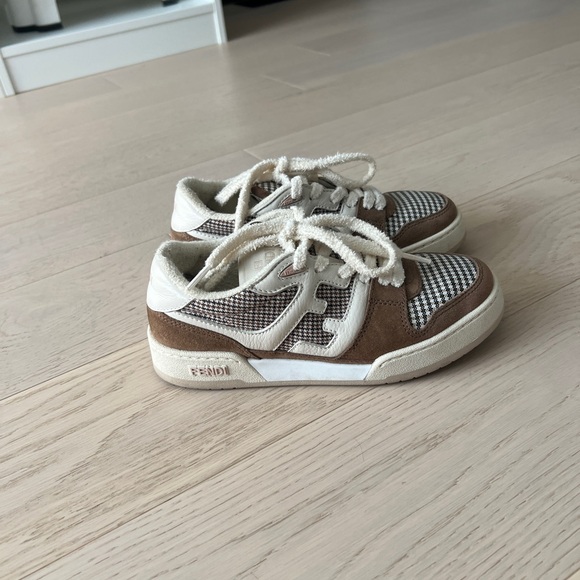 Fendi Kids Brown and Cream Sneakers - Picture 1 of 3